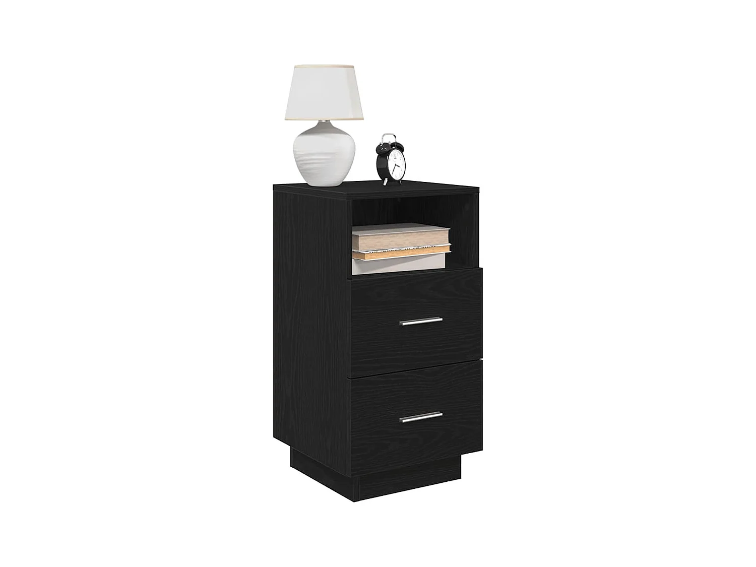 Tables de chevet 2 pcs avec 2 tiroirs noir 36x36x68 cm