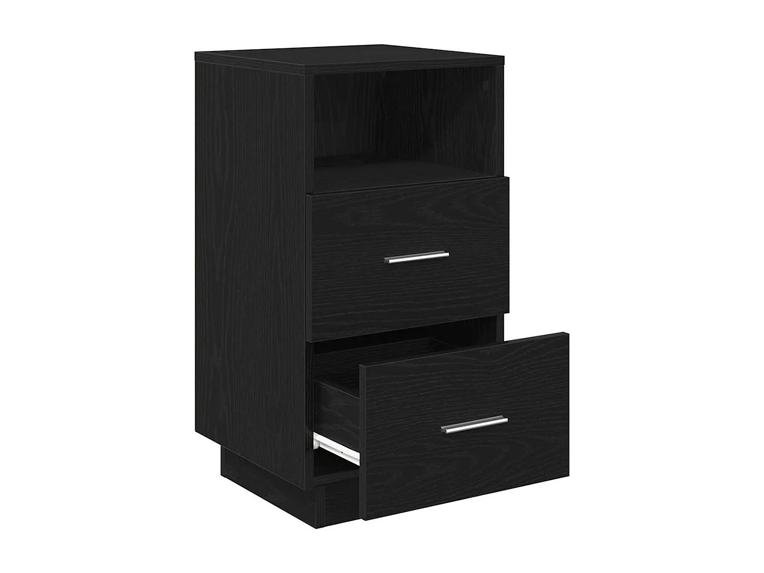 Tables de chevet 2 pcs avec 2 tiroirs noir 36x36x68 cm