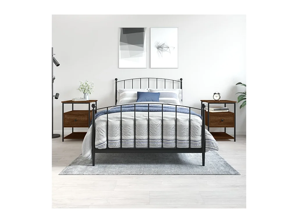 Mesitas de noche 2 piezas roble marrón 40x42x56cm madera de ingeniería