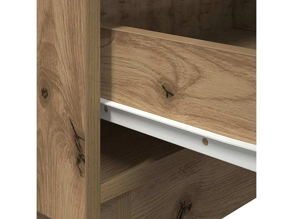 Nachtkastje met LED-verlichting Artisan eiken 45x40x55 cm