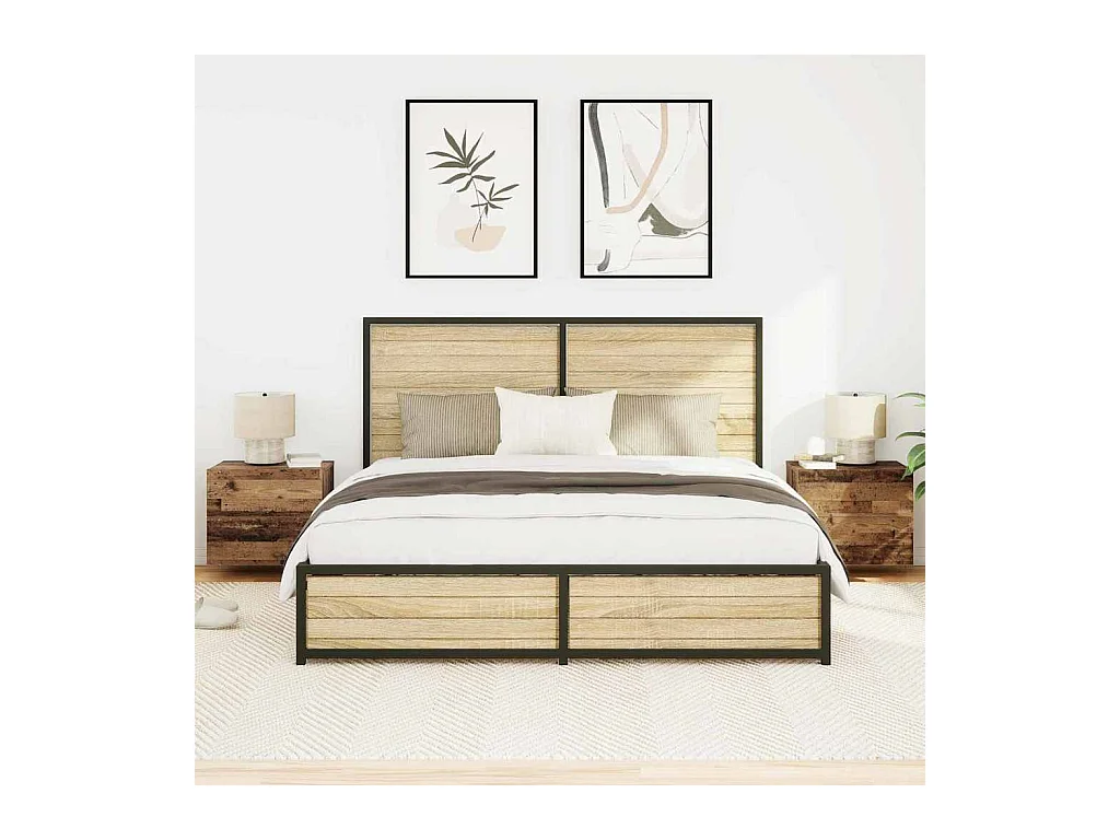 Comodini con luci LED 2 pezzi da parete in legno vecchio