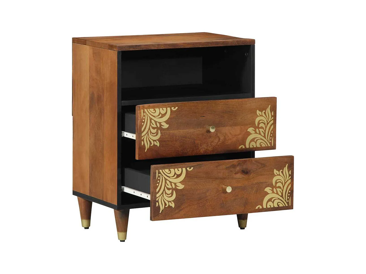 Table de chevet 50x33x60 cm en bois solide de mangue