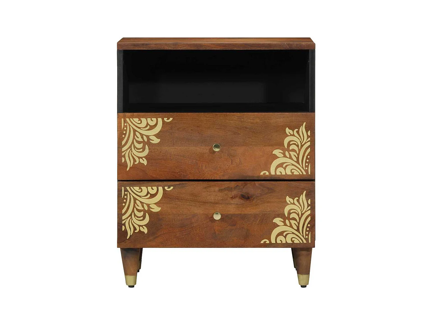 Table de chevet 50x33x60 cm en bois solide de mangue