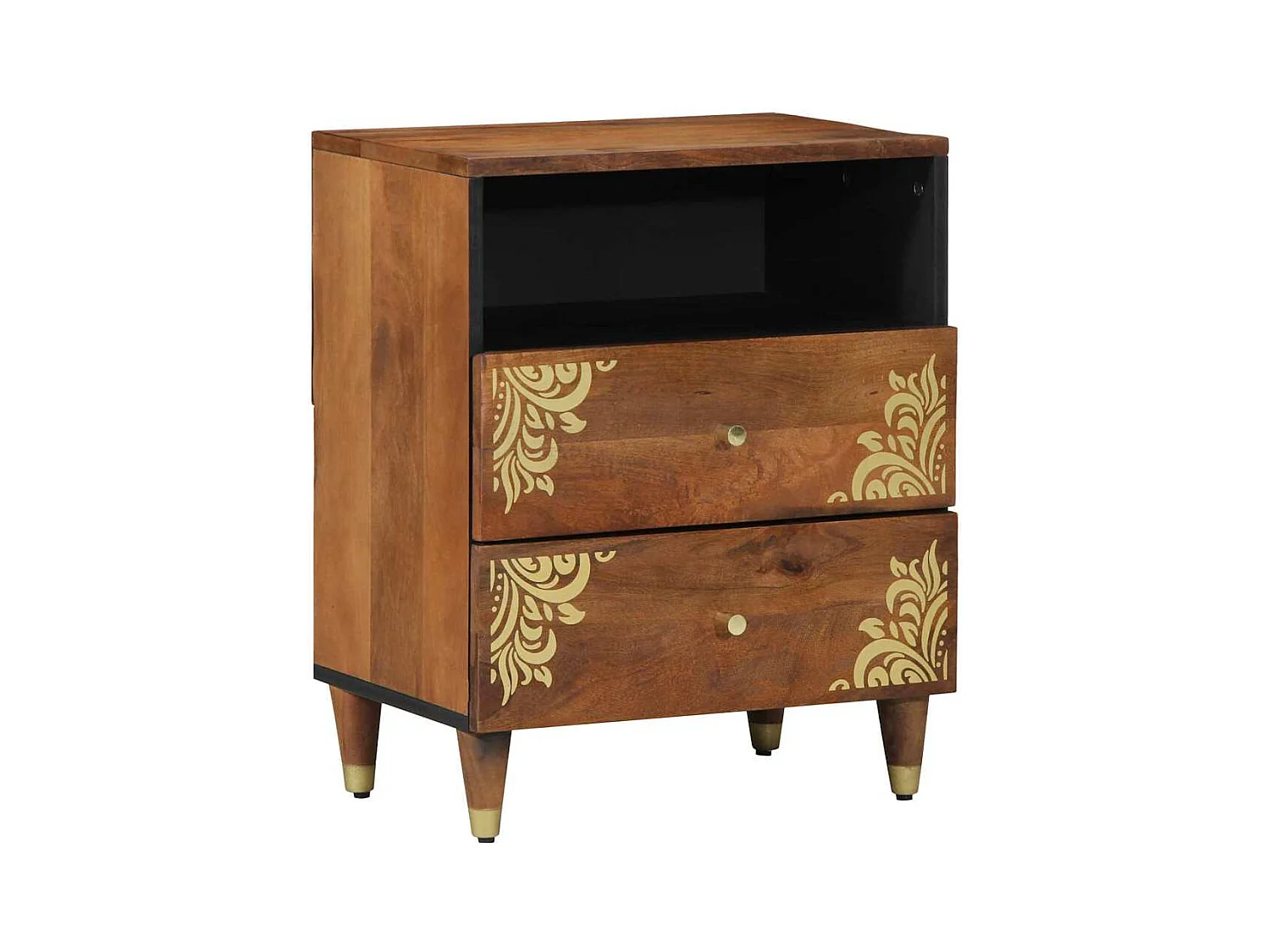 Comodino 50x33x60 cm in legno massello di mango