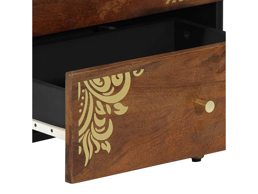 Table de chevet 50x33x60 cm en bois solide de mangue