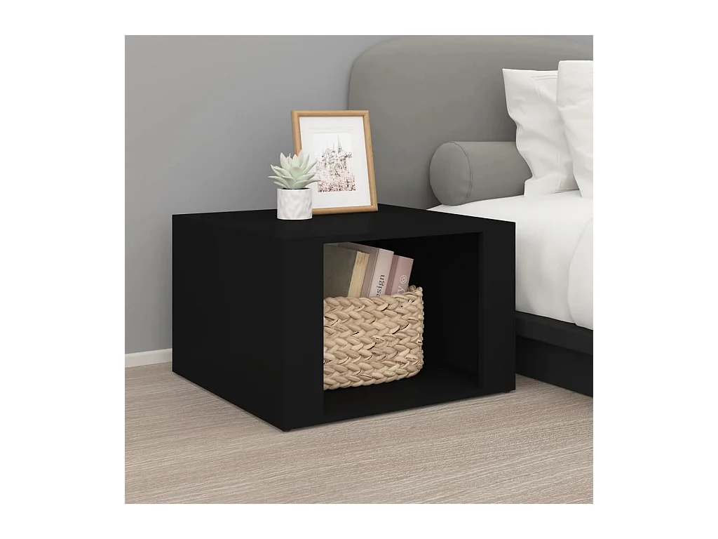Table de chevet Noir 57x55x36 cm Bois d’ingénierie