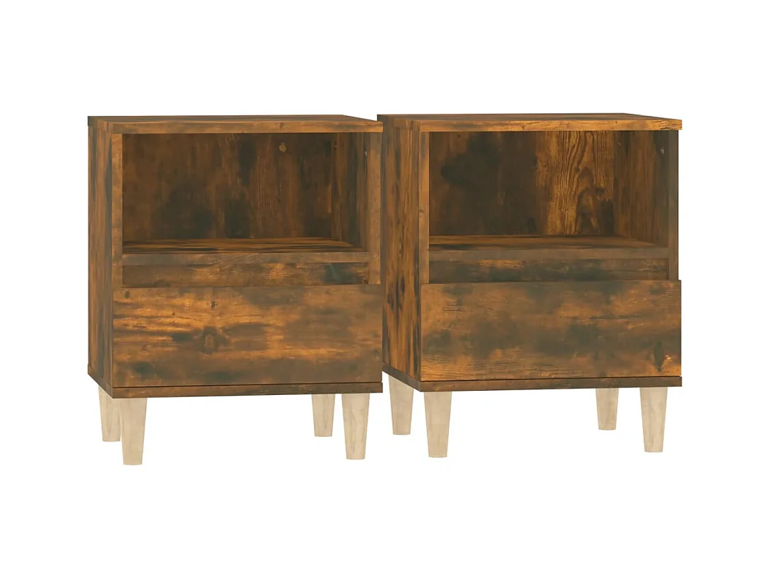 Tables de chevet 2 pcs Chêne fumé 40x35x50 cm