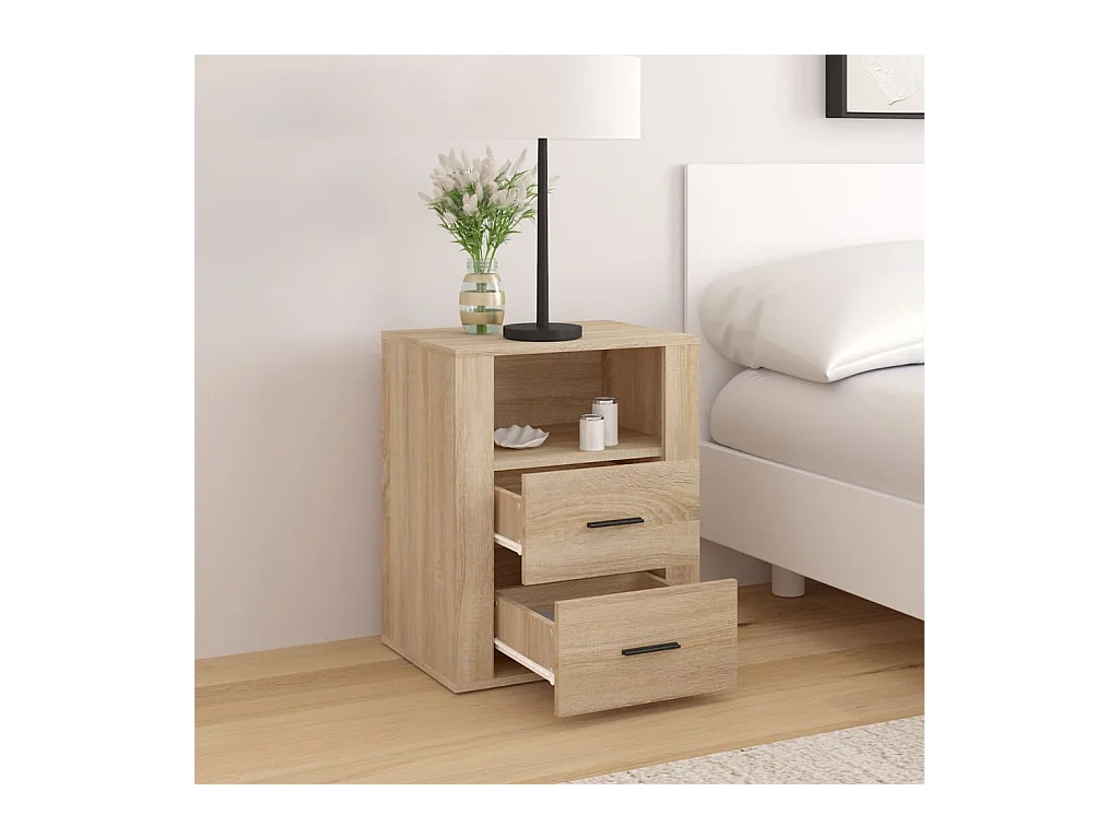 Table de chevet Chêne sonoma 50x36x60 cm Bois d'ingénierie