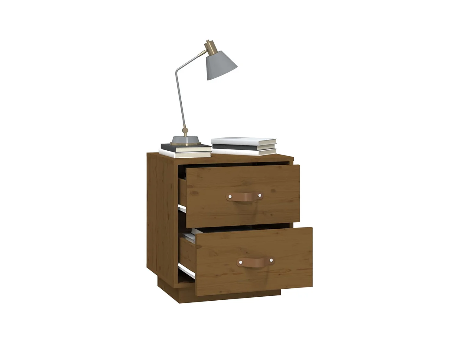  Tables de chevet 2 pcs Marron miel 40x34x45 cm Bois pin massif