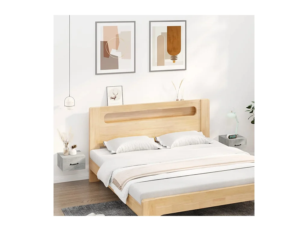 Wandmontierte Nachttische 2 Stk. Betongrau 35x35x20 cm