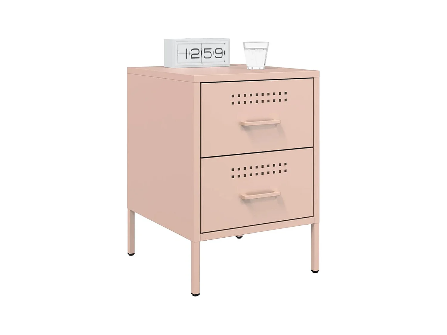 Tables de chevet 2 pcs rose 36x39x50,5 cm acier