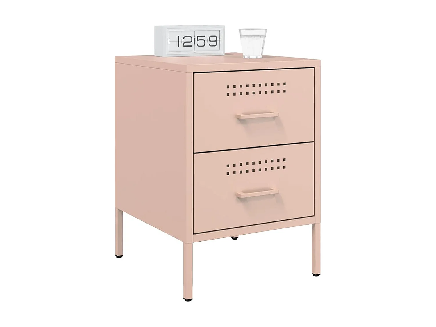 Tables de chevet 2 pcs rose 36x39x50,5 cm acier