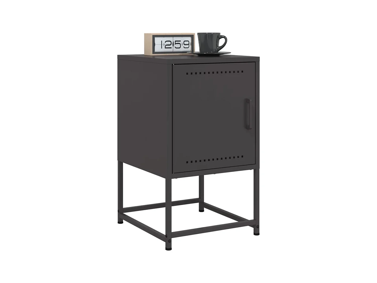 Tables de chevet 2 pcs noir 36x39x60,5 cm acier