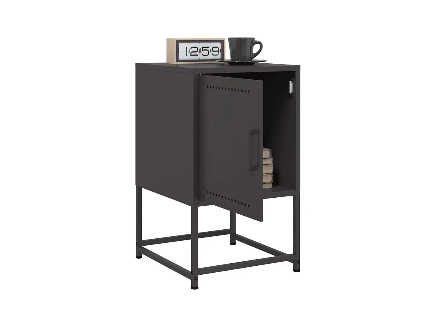 Tables de chevet 2 pcs noir 36x39x60,5 cm acier