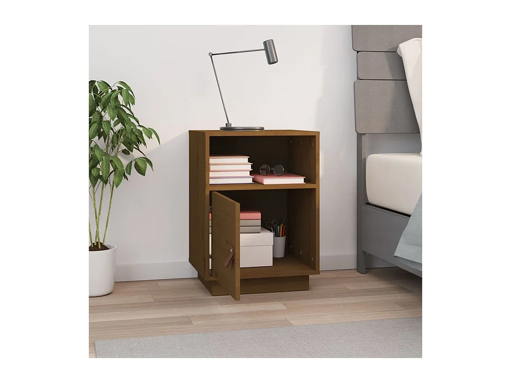 Honingbruin nachtkastje 40x34x55 cm massief grenenhout