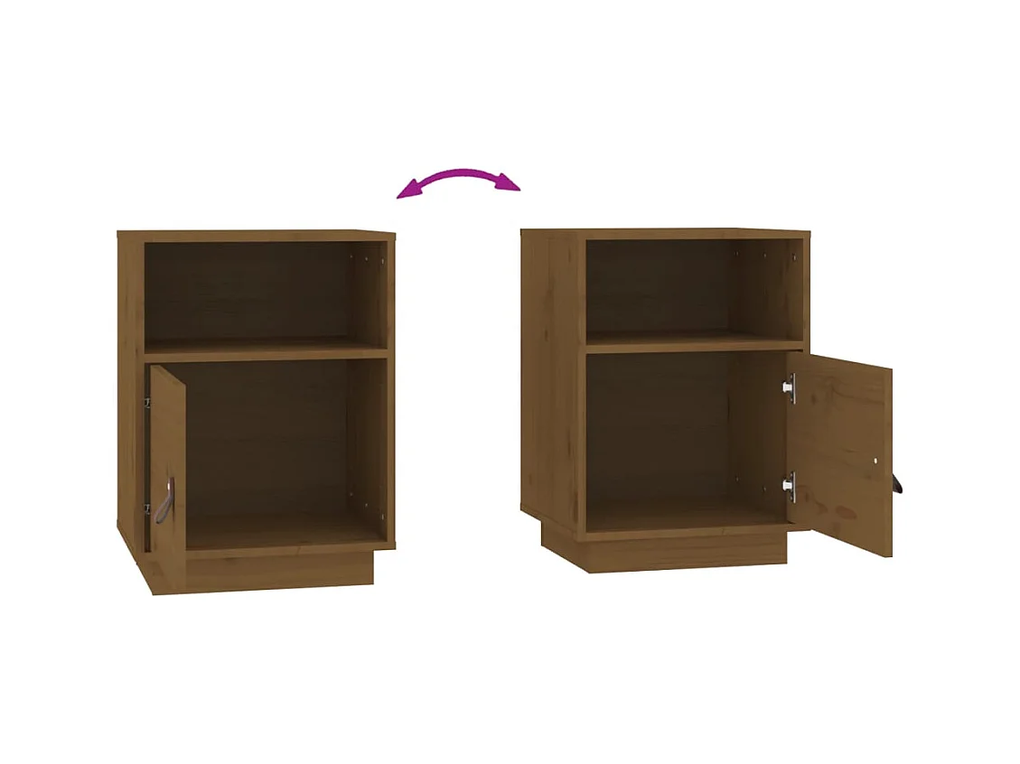 Honingbruin nachtkastje 40x34x55 cm massief grenenhout