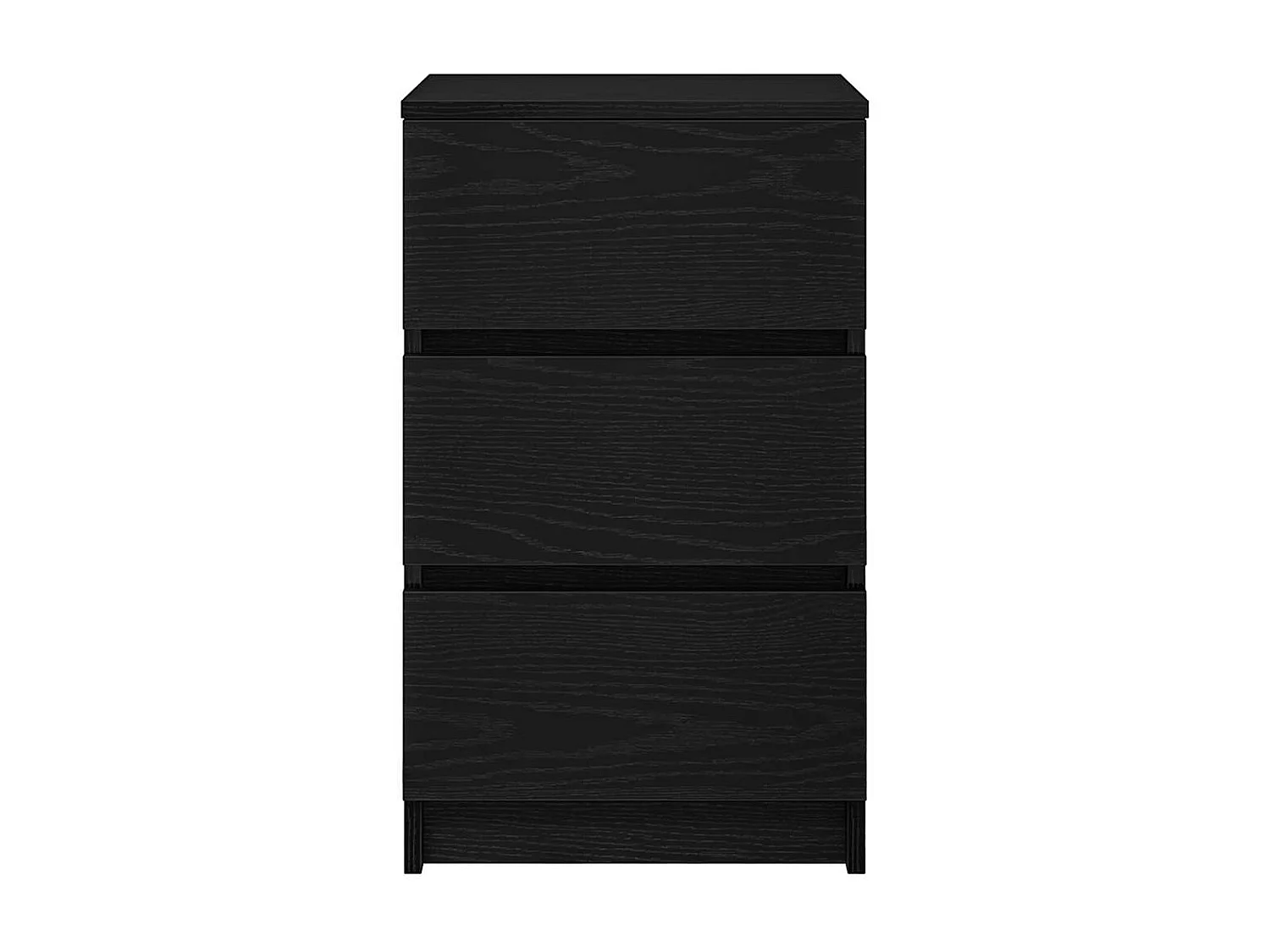 Table de chevet avec 3 tiroirs noir 39x35x65 cm