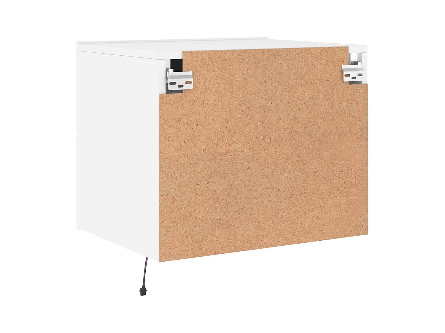 Comodini da parete con luci LED 2 pezzi bianchi