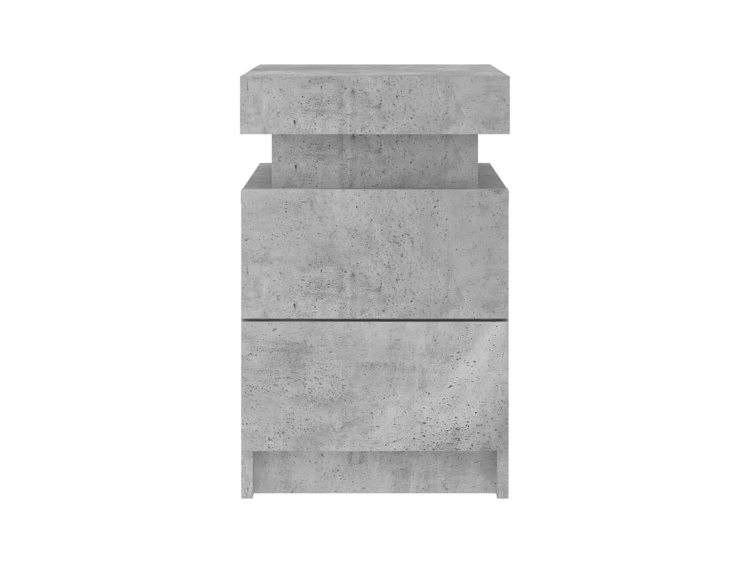 Table de chevet avec lumières LED gris béton 35x39x55 cm