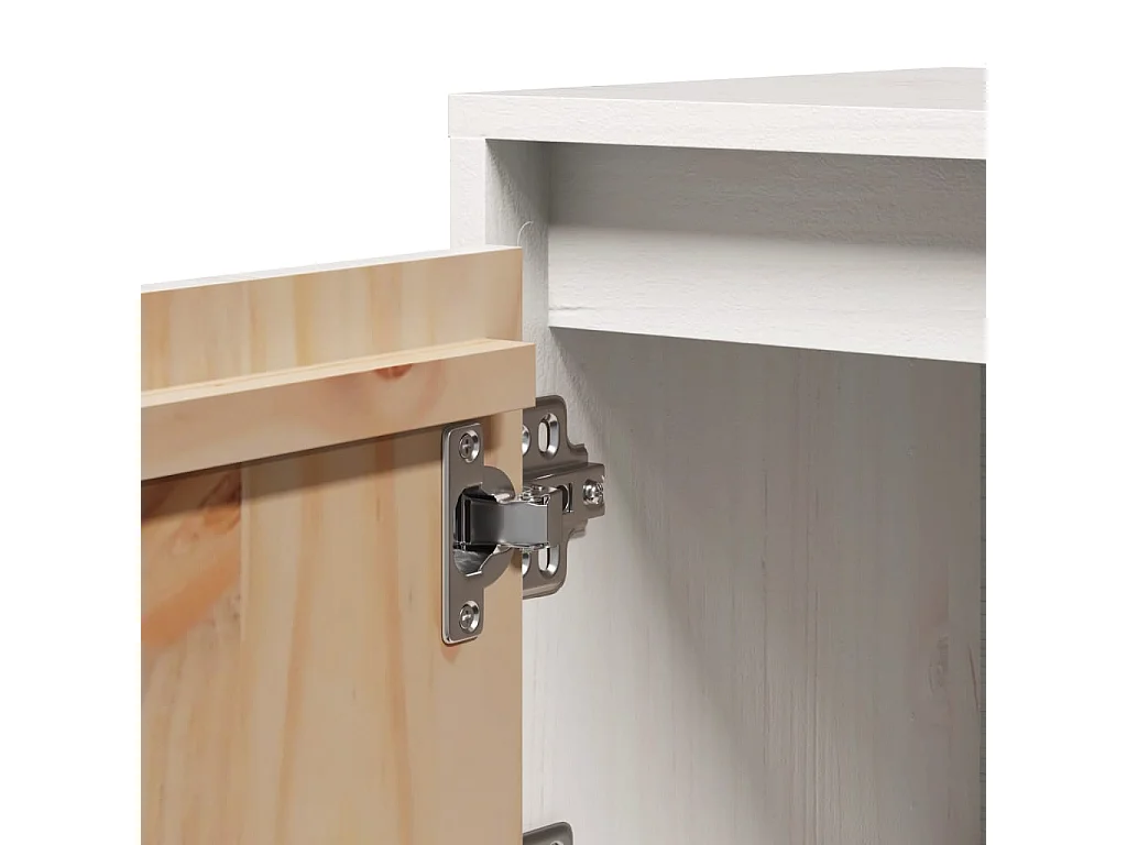 Mesita de noche Blanca 40x30x40 cm Madera maciza de pino