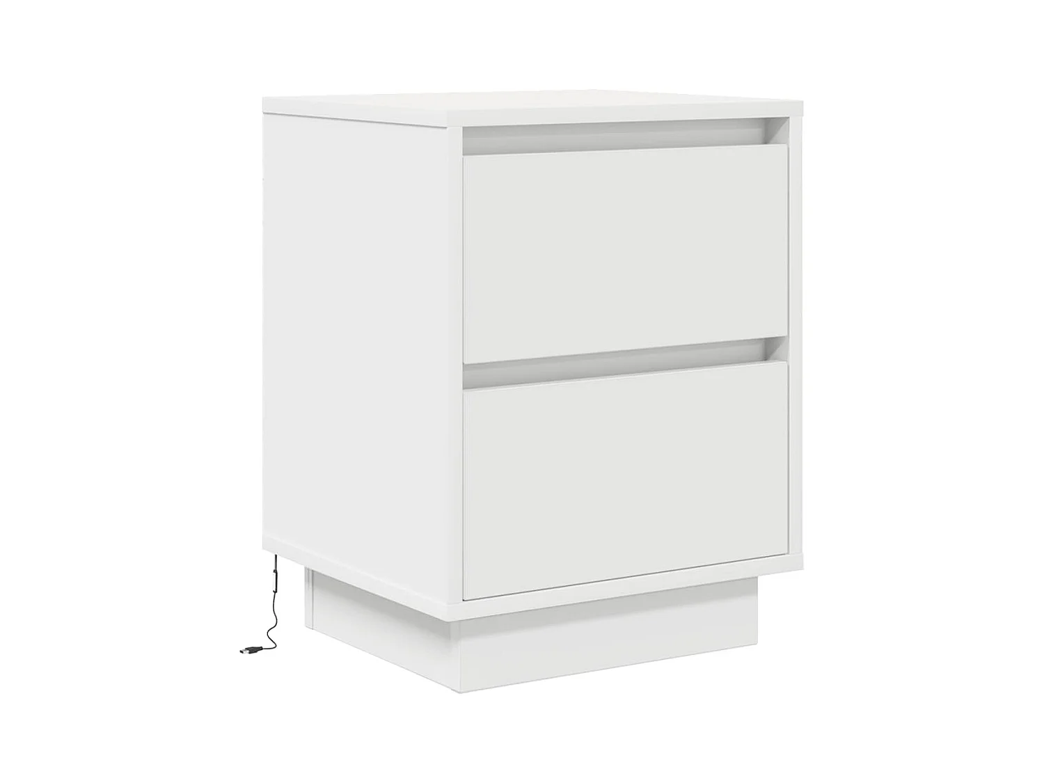 Tables de chevet avec lumières LED 2 pcs blanc 38x34x50 cm