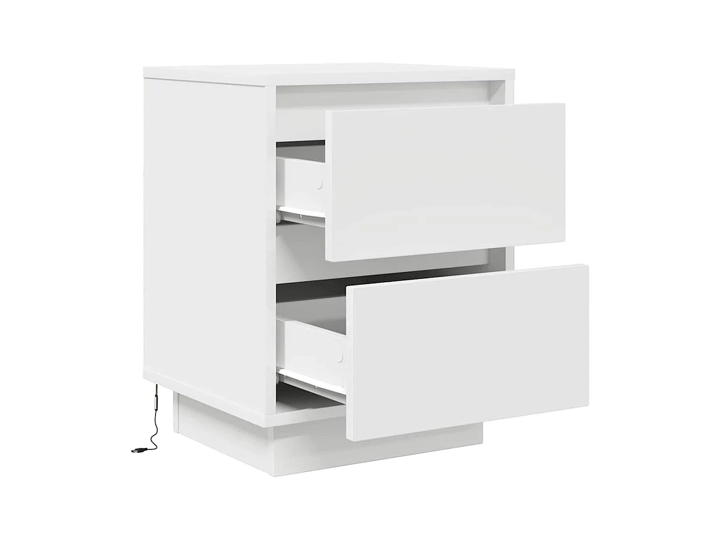Tables de chevet avec lumières LED 2 pcs blanc 38x34x50 cm