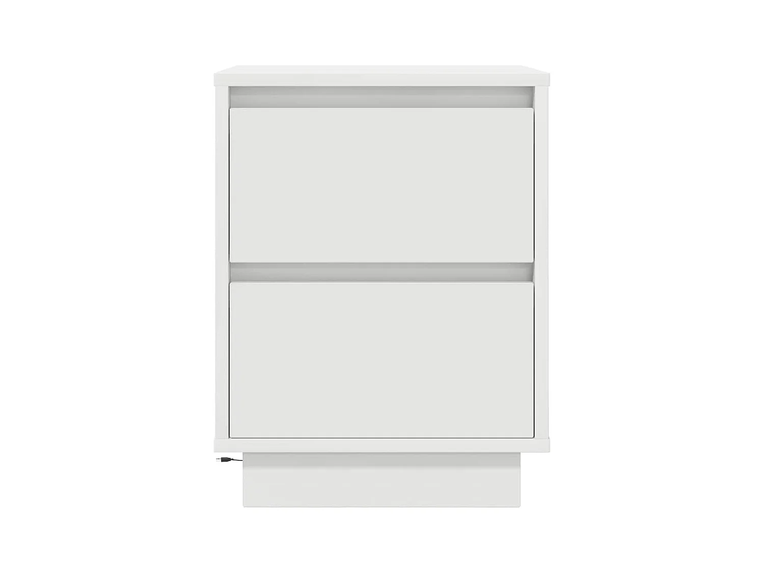 Tables de chevet avec lumières LED 2 pcs blanc 38x34x50 cm