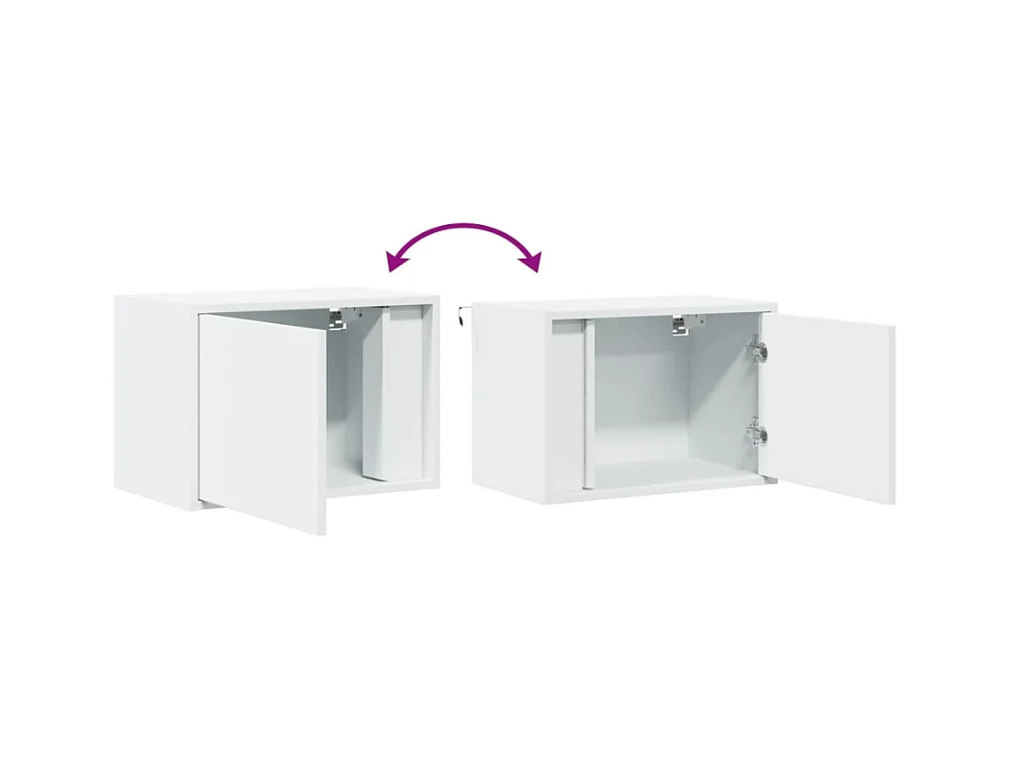 Wandnachtkastje met witte ledverlichting