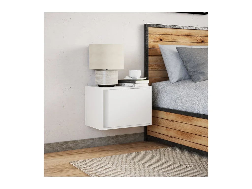 Wandnachtkastje met witte ledverlichting