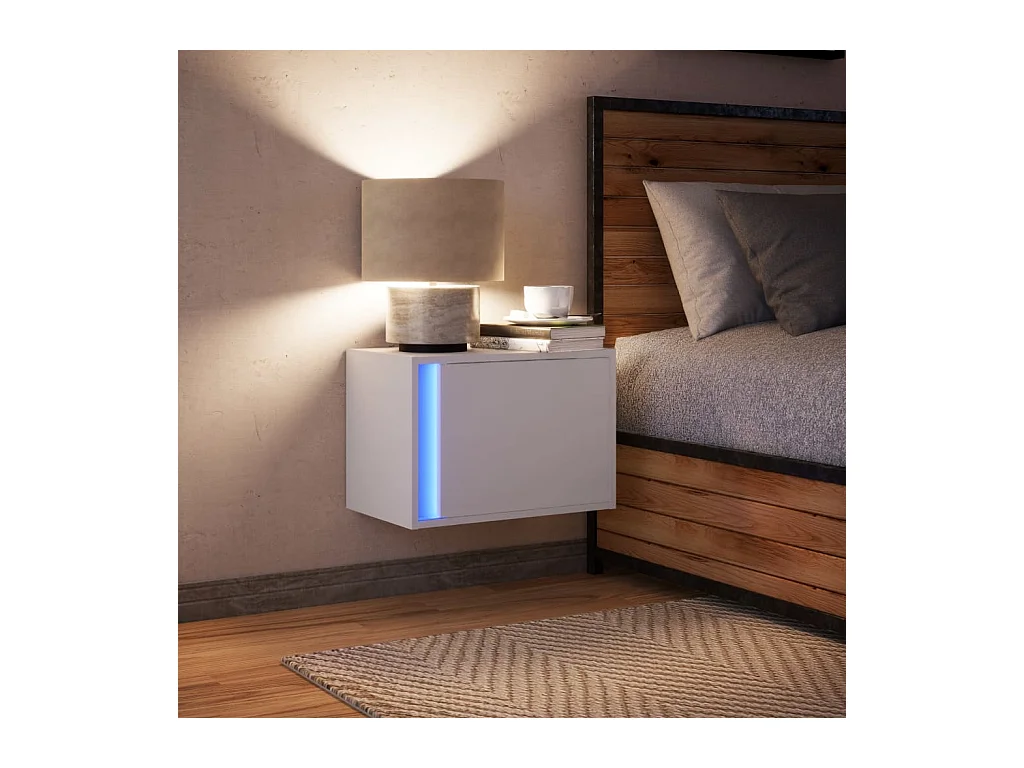 Wandnachtkastje met witte ledverlichting