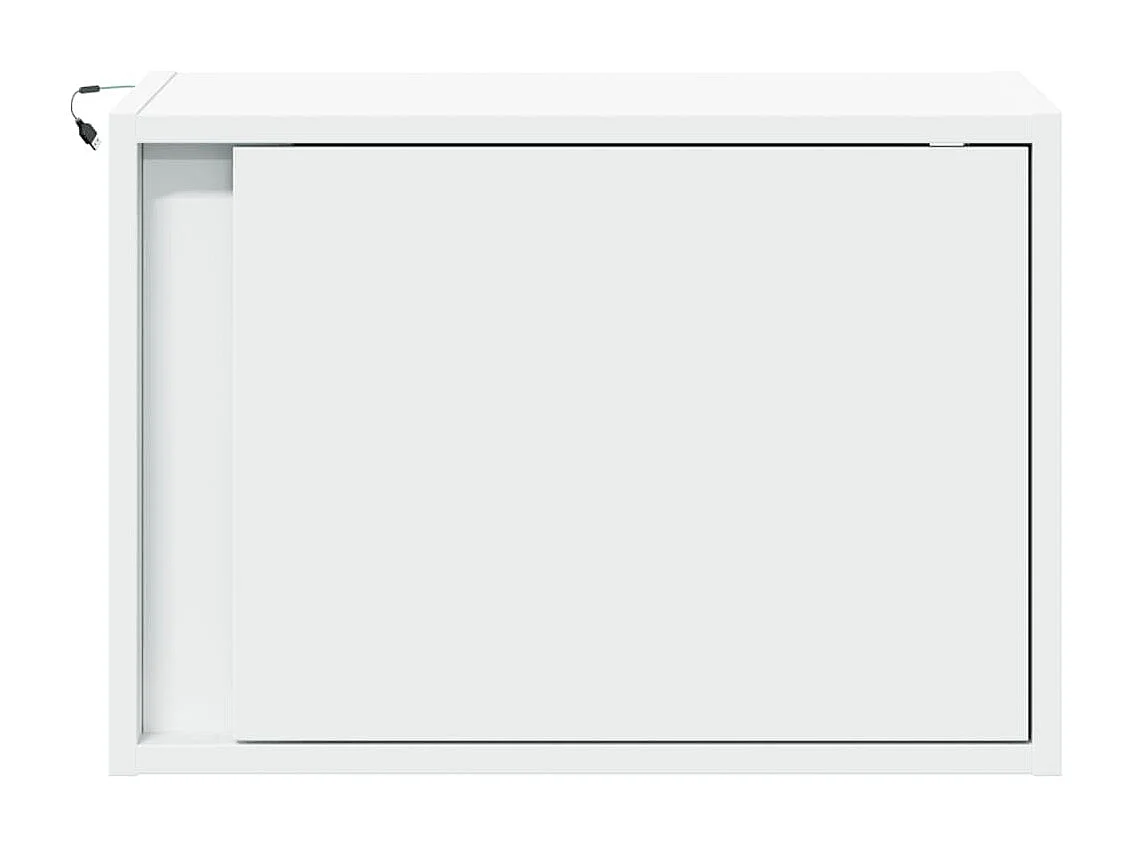 Mesita de noche de pared con luces LED blancas