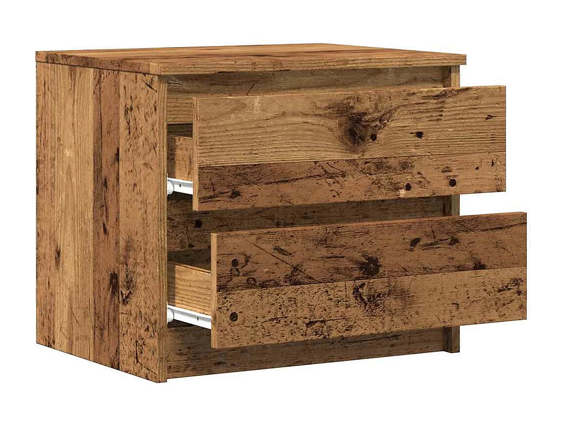 Tables de chevet 2 pcs vieux bois 50x40x43.5 cm bois ingénierie