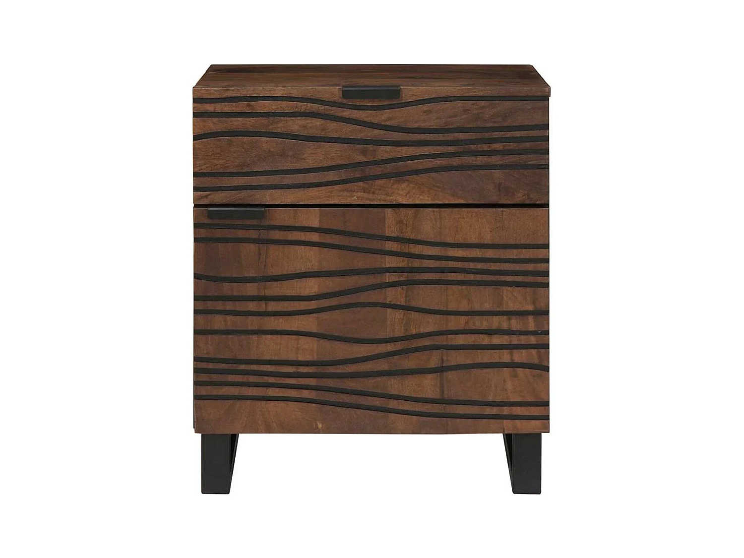 Armoire de chevet 50x33x60 cm en bois massif noyer