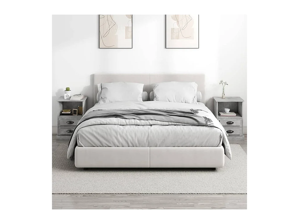 Nachtkastjes 2 stuks betongrijs 43x36x60 cm