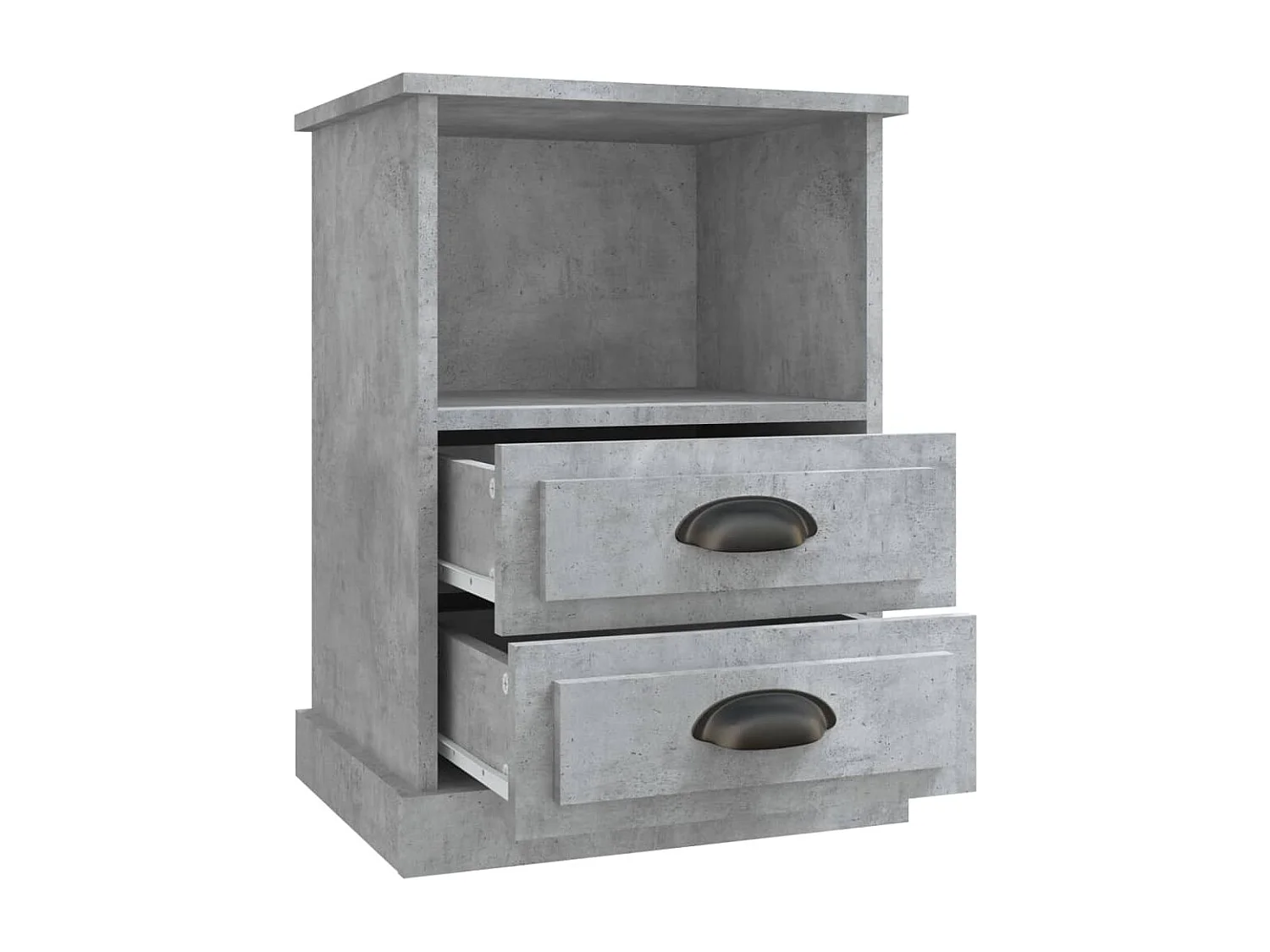 Comodini 2 pezzi grigio cemento 43x36x60 cm