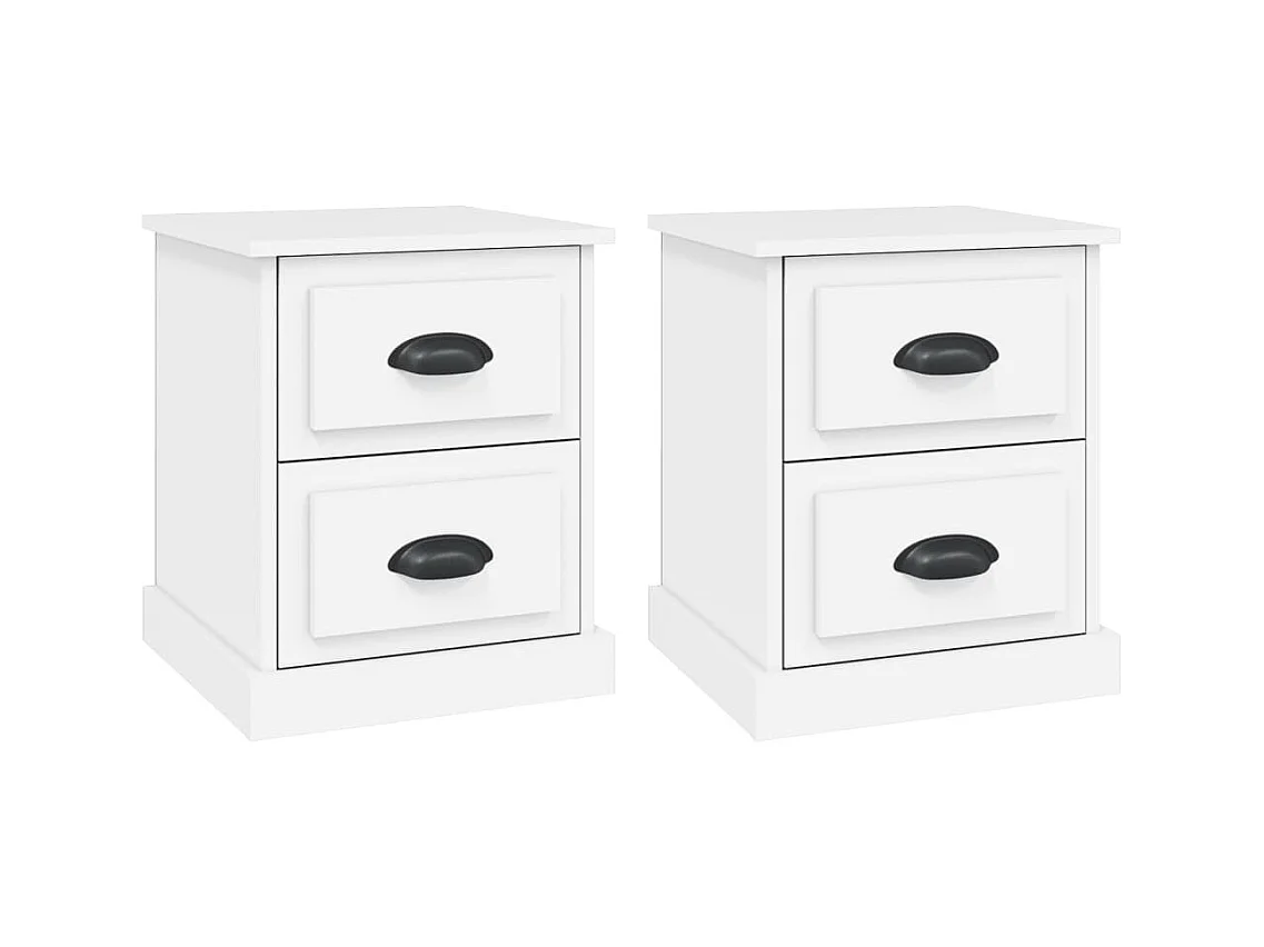 Tables de chevet 2 pcs blanc 39x39x47,5 cm bois d'ingénierie