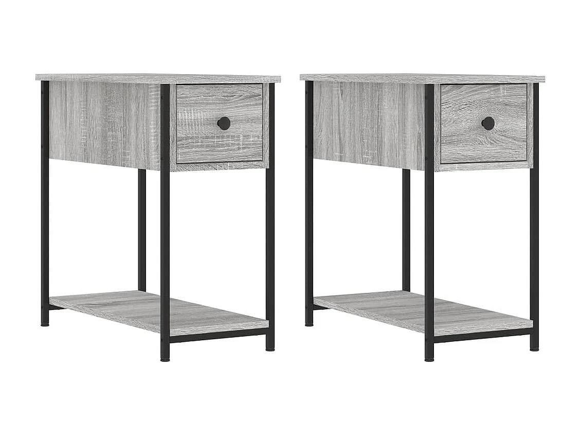 Comodini 2 pezzi grigio sonoma 30x60x60cm in legno ingegnerizzato