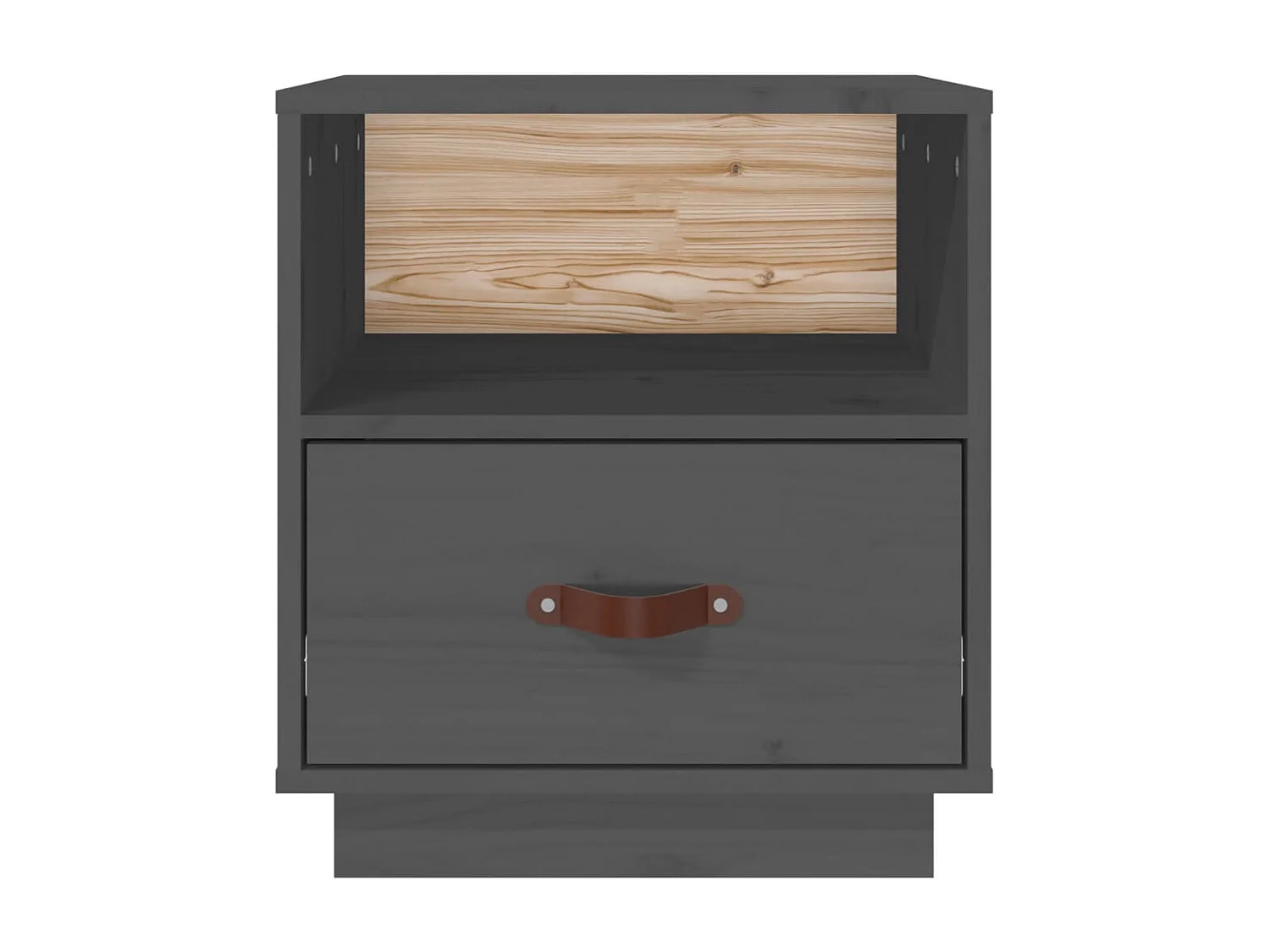 Comodini 2 pz Grigio 40x34x45 cm Legno massello di pino