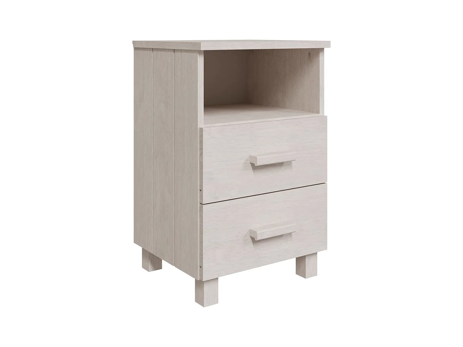 Comodini 2 pz Bianco 40x35x62 cm Legno massello