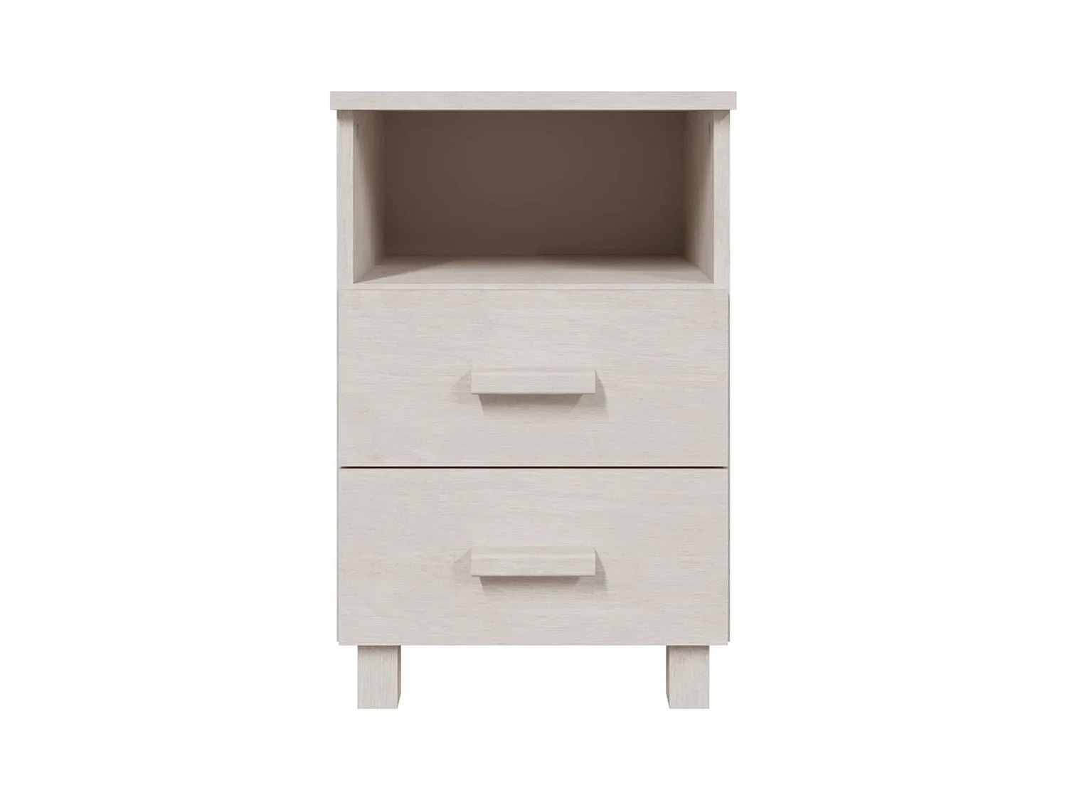 Comodini 2 pz Bianco 40x35x62 cm Legno massello