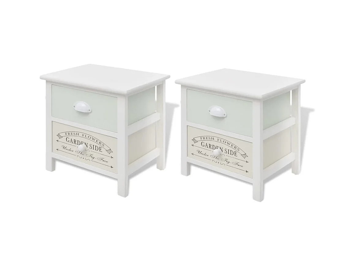 Nachtkastje in Franse stijl, 2 stuks hout