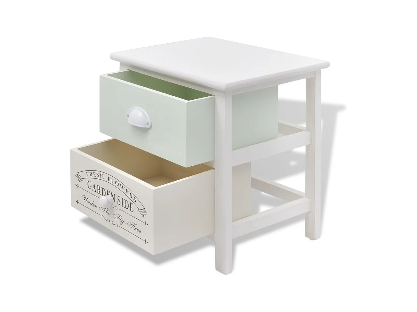 Nachtkastje in Franse stijl, 2 stuks hout