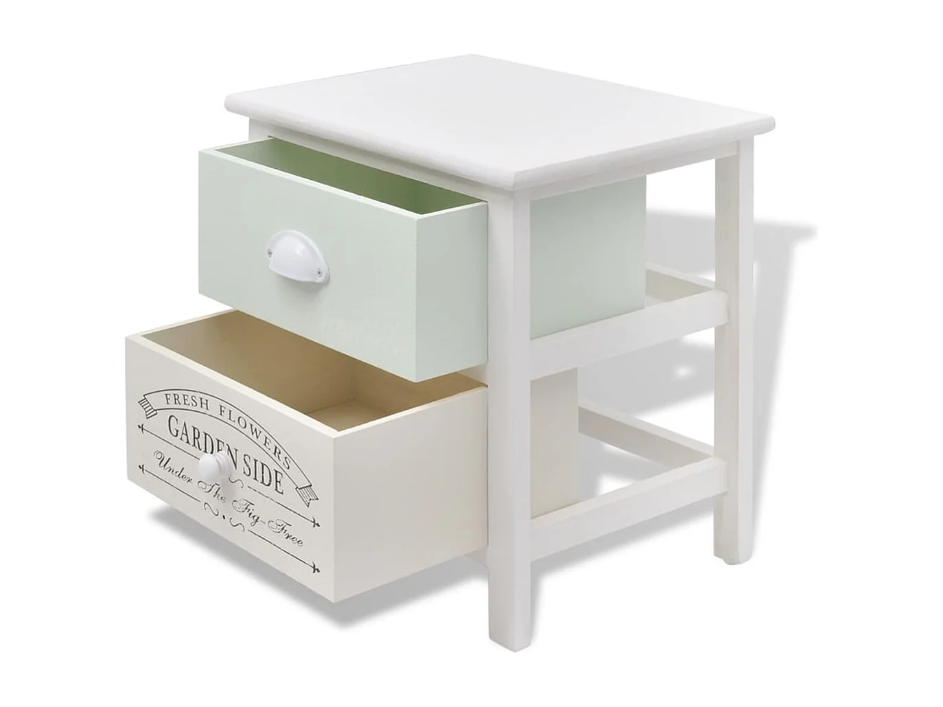 Comodino in stile francese 2 pezzi in legno