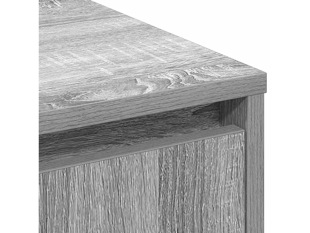 Sideboard mit LED Sonoma Grau 90x32x75 cm Holzwerkstoff