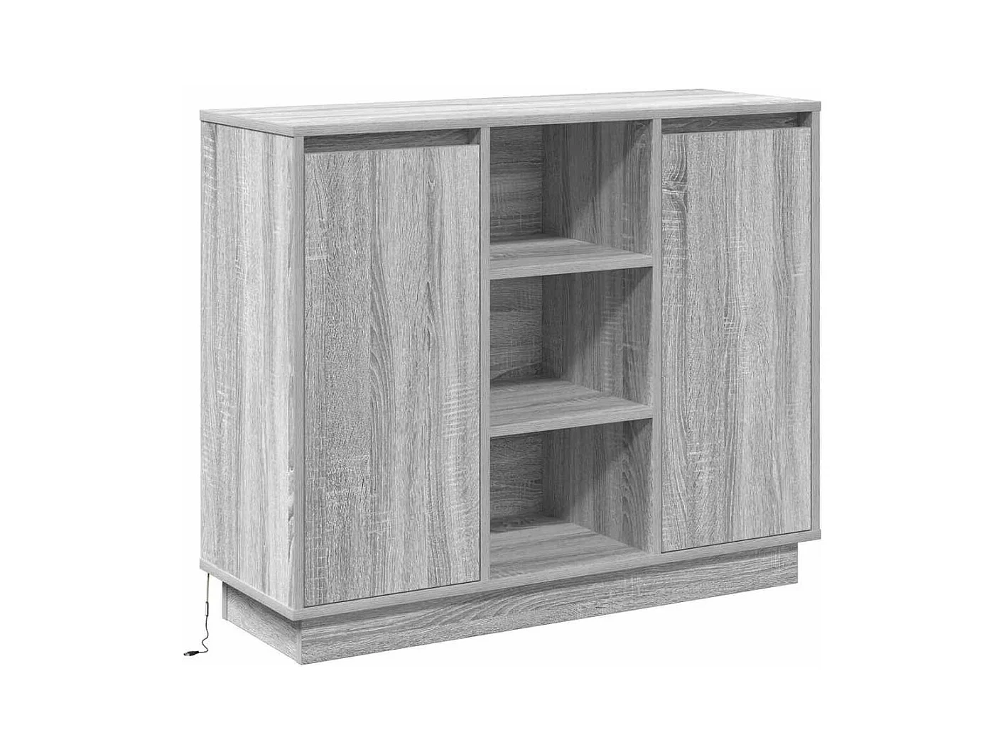 Dressoir met LED Sonoma Grey 90x32x75 cm Technisch hout