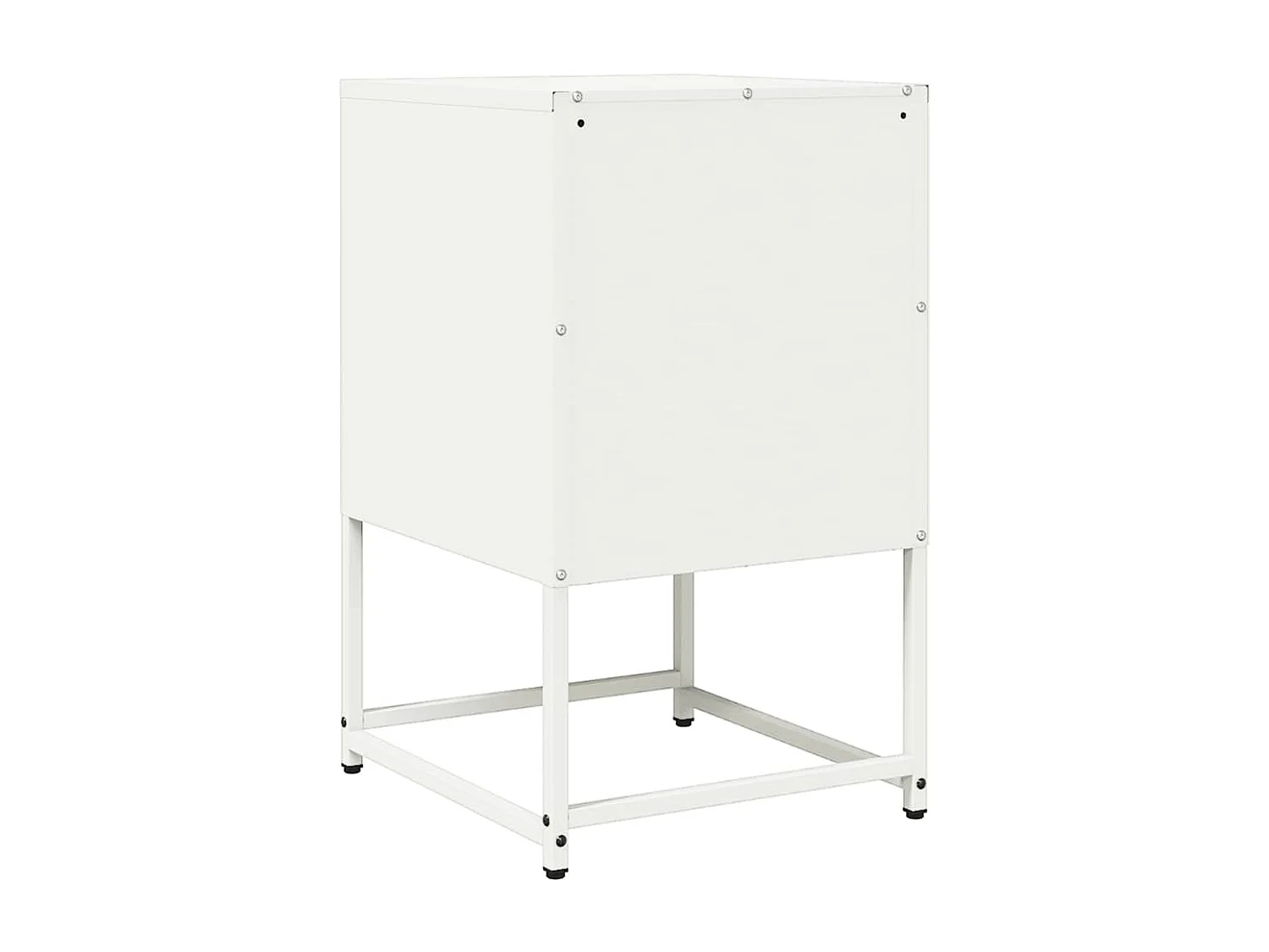 Table de chevet blanc 36x39x60,5 cm acier laminé à froid