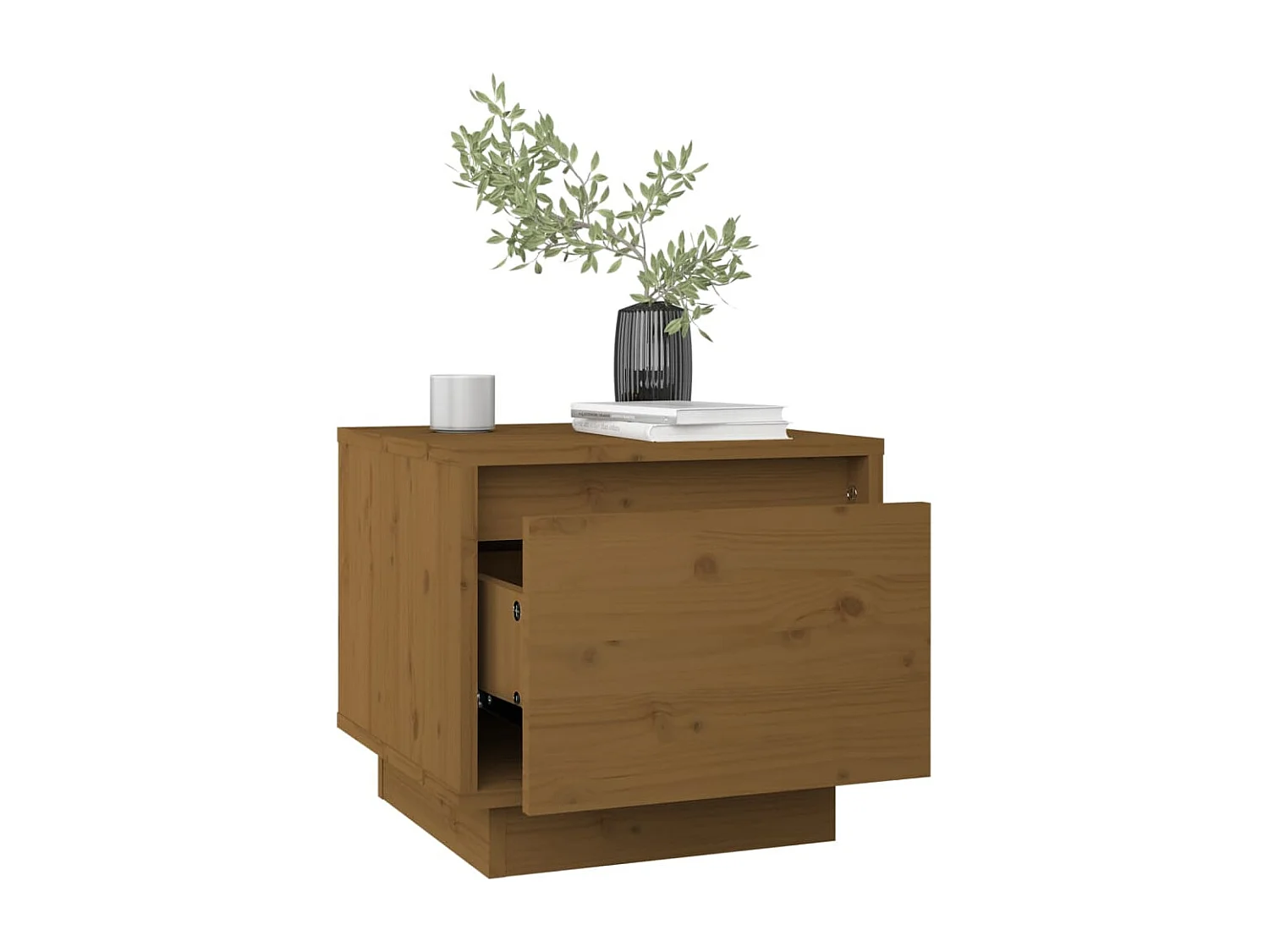 Comodini 2 pezzi marrone miele 35x34x32cm in legno massello di pino