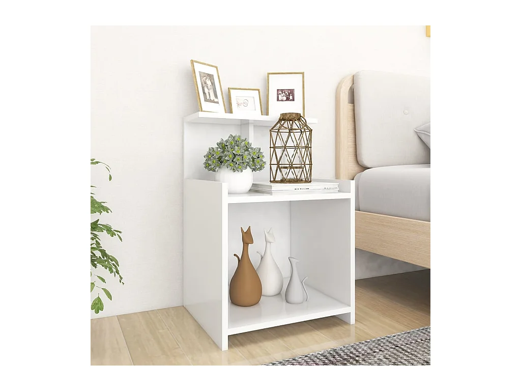 Comodini 2 pz Bianco 40x35x60 cm Truciolato