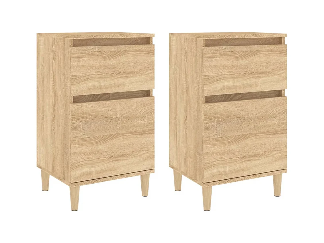 Tables de chevet 2 pcs chêne sonoma 40x35x70 cm
