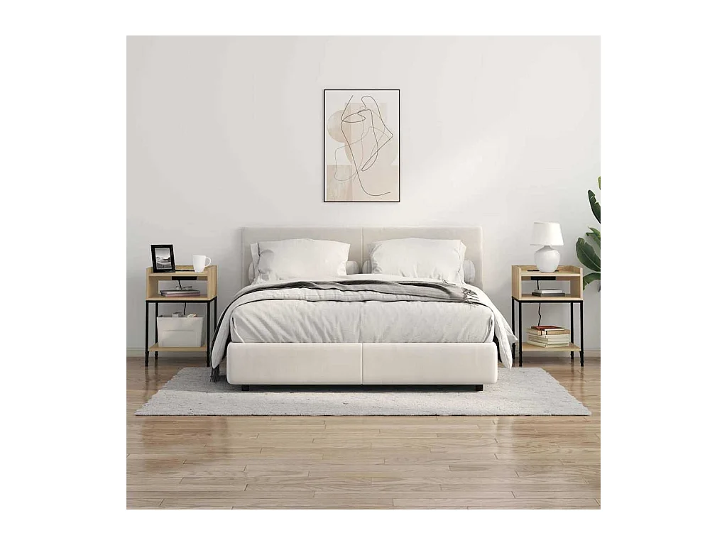 Armoires de chevet 2 pcs Chêne sonoma 40 x 40 x 61 cm